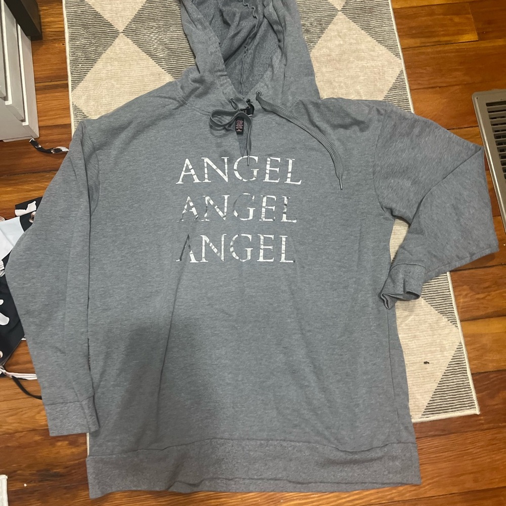 Victoria's Secret Gray Hoodie with Silver Print
